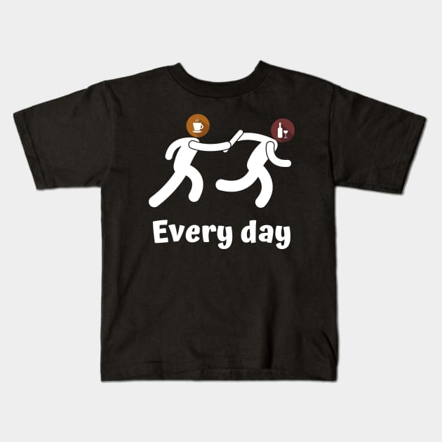 Getting through the day drinking Coffee and Wine Kids T-Shirt by Time4German